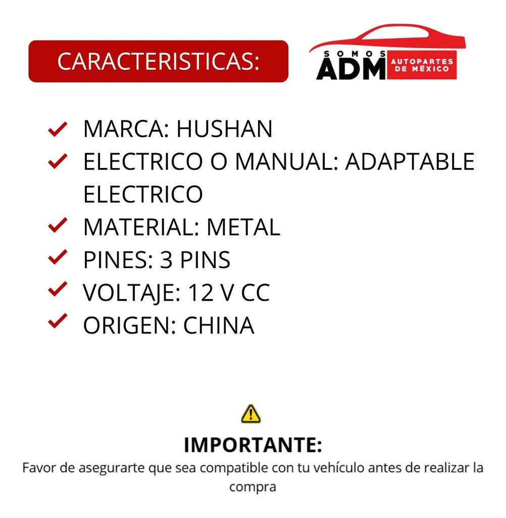 CHAPA DE CAJUELA NS TIIDA SEDAN 07-17/VERSA AMERICANO 07-11  ADAPTABLE ELECTRICO METAL 12VCC 3 PINS SIN MANIJA    