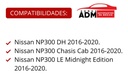 GUIA FASCIA DELANTERA NS NP300 16-20 DH/CHASIS CAB/LE MIDNIGHT EDITION L4 4 CILINDROS 2.5L 2/4 PUERTAS DER
