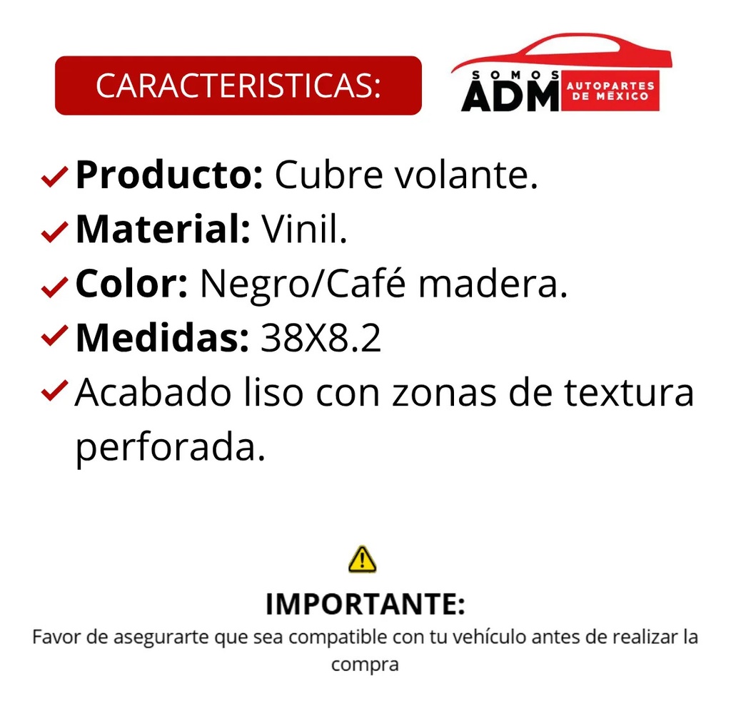 CUBRE VOLANTE VINIL NEGRO/MADERA