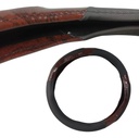 Cubierta De Volante Vinil Negro O Gris/madera Mediano Negro