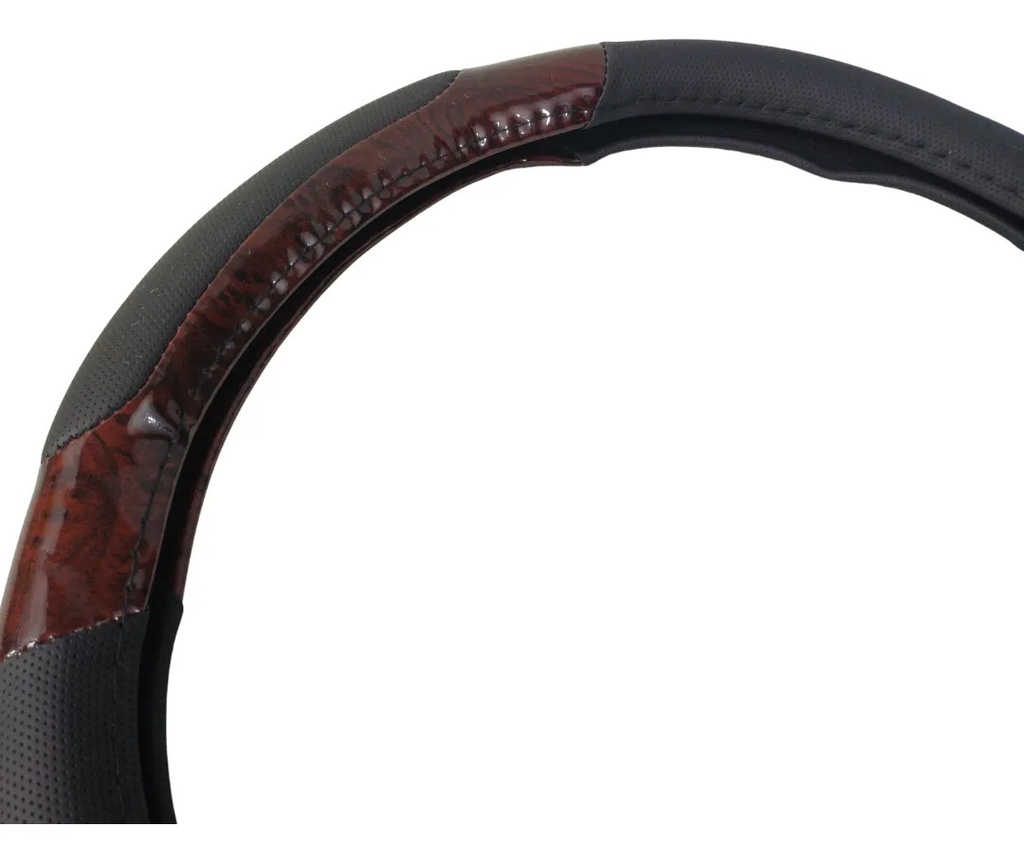 CUBRE VOLANTE VINIL NEGRO/MADERA GRANDE