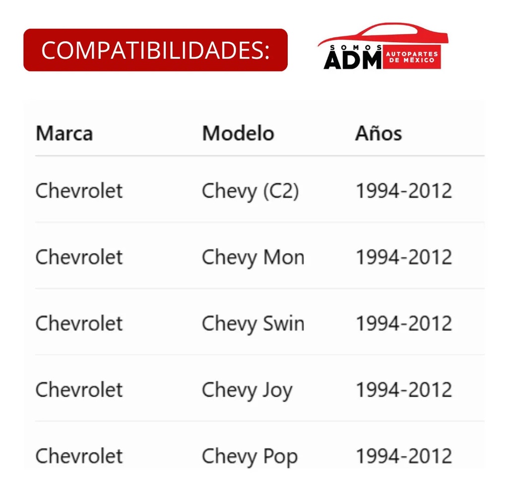 ADAPTADOR VOLANTE CV CHEVY *10 ORIFICIOS*