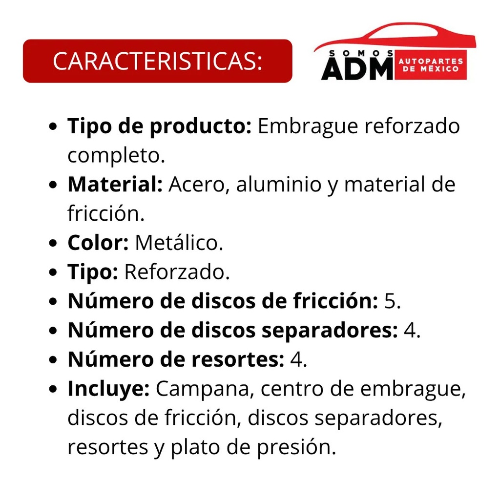 EMBRAGUE REFORZADO COMPLETO CG125/FT125