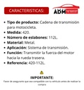 CADENA MOTO PASO 420-112 ESLABONES