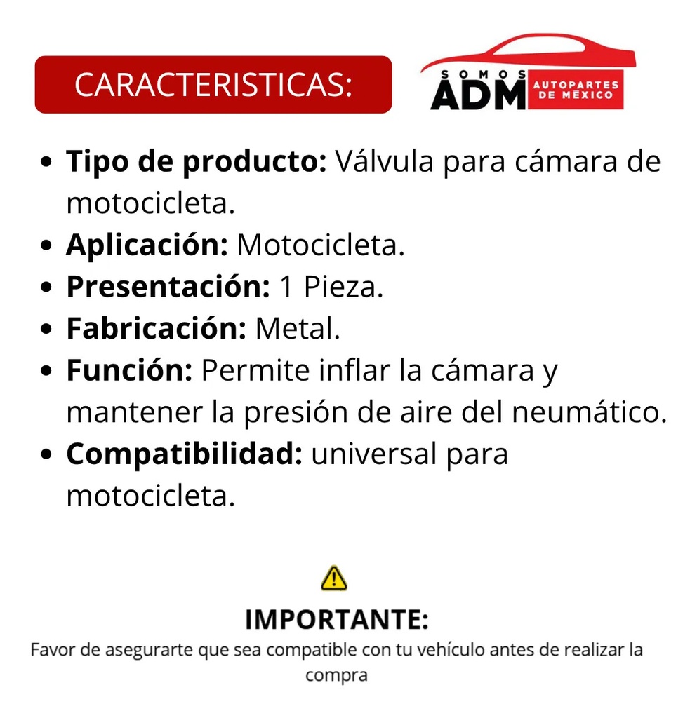 VALVULA AIRE P/MOTO PIEZA