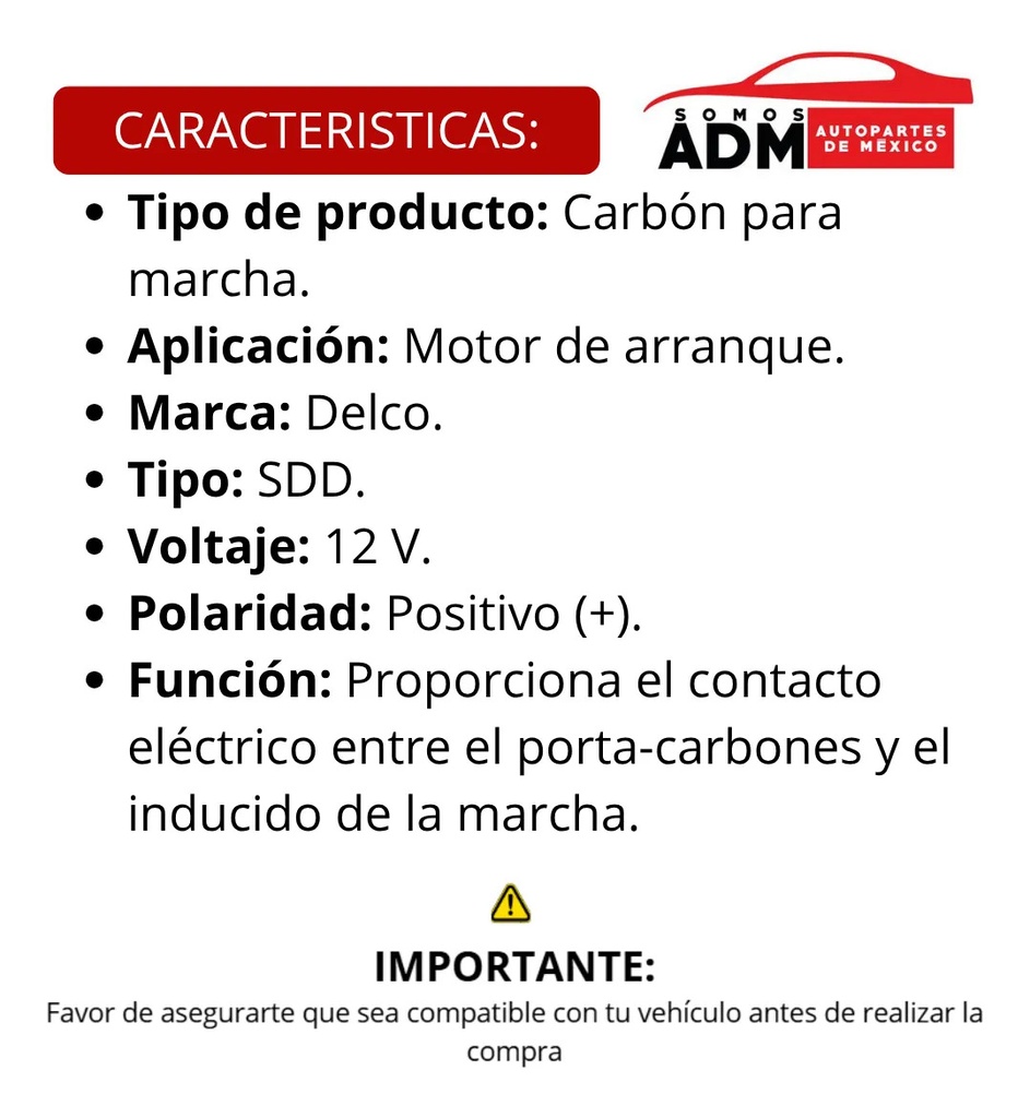 CARBON MARCHA DT CARIBE BOSCH 2x3.6cm