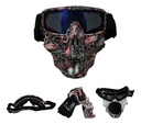 GOGGLES PARA MOTO "MÁSCARA CALAVERA" IRON RACING CON DISEÑO NEGRO/ROJO