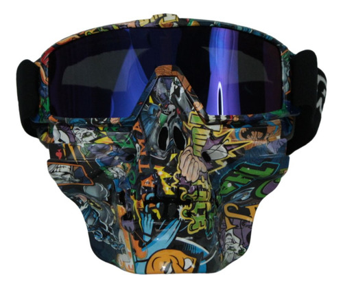 GOGGLES P/MOTO DIABLO ARMADO IR-800/190 LENTE AZUL