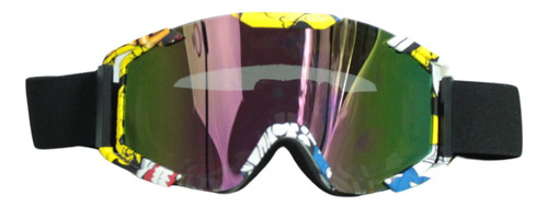 Goggles Para Moto Premium Diseño Multicolor Ajustables Lente Lila