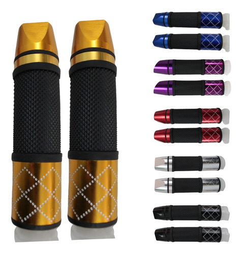 JUEGO DE PUÑOS PARA MOTOCICLETA UNIVERSAL ALUMINIO DORADO