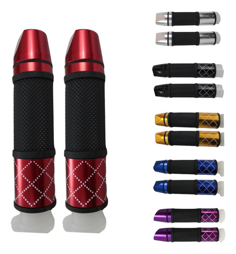 JUEGO DE PUÑOS PARA MOTOCICLETA UNIVERSAL ALUMINIO ROJO