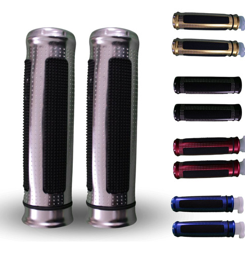 PUÑOS PARA MOTOCICLETA UNIVERSALES DE ALUMINIO PLATA