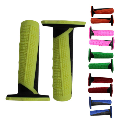 JUEGO PUÑOS DE GOMA PLASTICA PARA MOTO COLOR AMARILLO