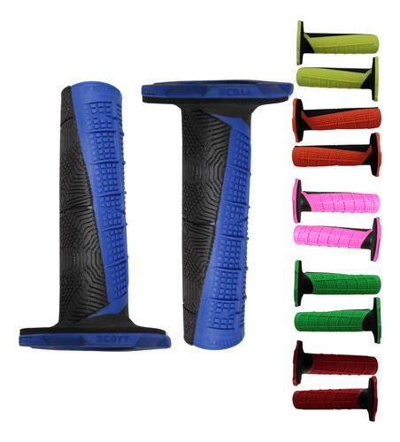 JUEGO PUÑOS DE GOMA PLASTICA PARA MOTO COLOR AZUL