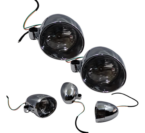 FAROS AUXILIARES CHOPER CROMADOS 1 PAR