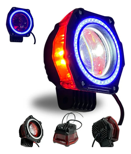 FARO MOTO HYPER-LED CON OJO ANGEL AZUL IR-A03 12-80V 20W