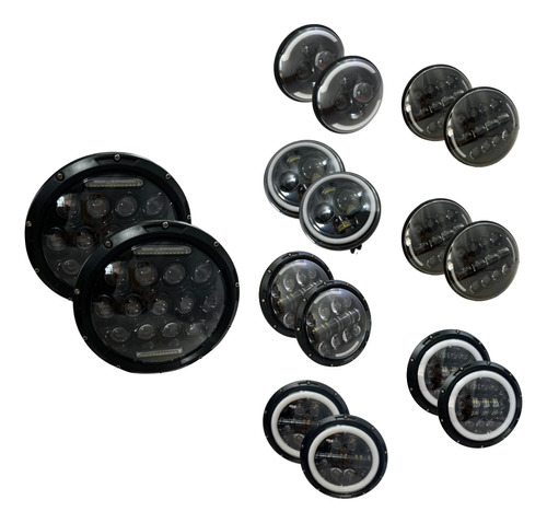 FARO JGO 7" DEL. REDONDO 13LED OJO ANGEL BLX-C13