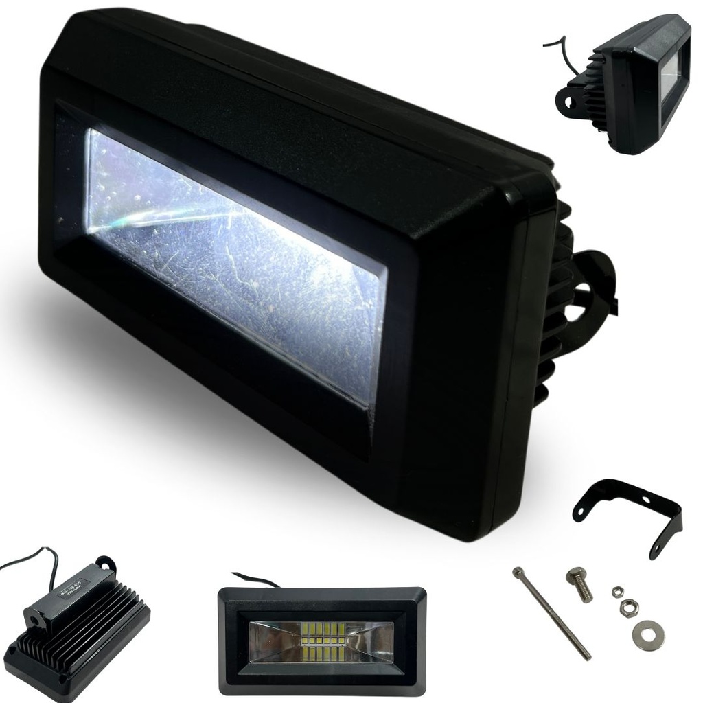 FARO LED H/L ESTROBO CARCASA NEGRA LUZ BLANCO-AMARILLO