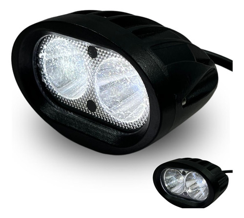FARO MOTO AUXILIAR 2 LEDS 20W LUZ BLANCA NEGRO