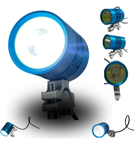 FARO LED MOTO LUZ BLANCA CARCASA AZUL 10W