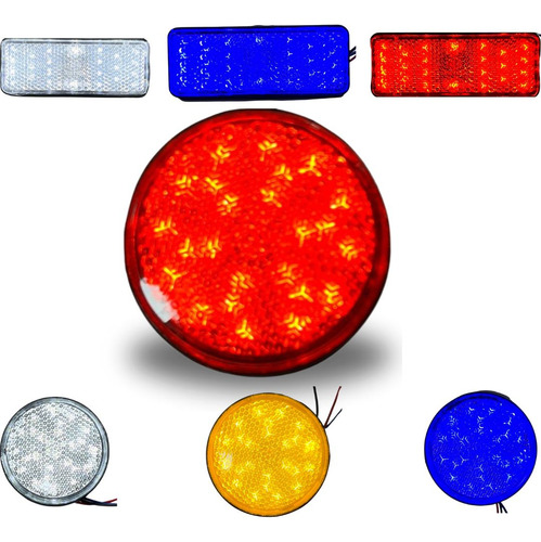 [EN-LL063RO] FARO LED REFLECTOR ROJO(REDONDO) LUZ ALTA Y BAJA