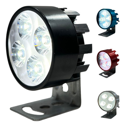 FARO MOTO REDONDO 4/3W CARCASA NEGRA 5.5CM