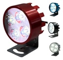 FARO MOTO REDONDO 4/3W CARCASA ROJA 5.5CM