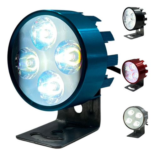 FARO LED MOTO REDONDO 4/3W CARCASA AZUL 5.5CM