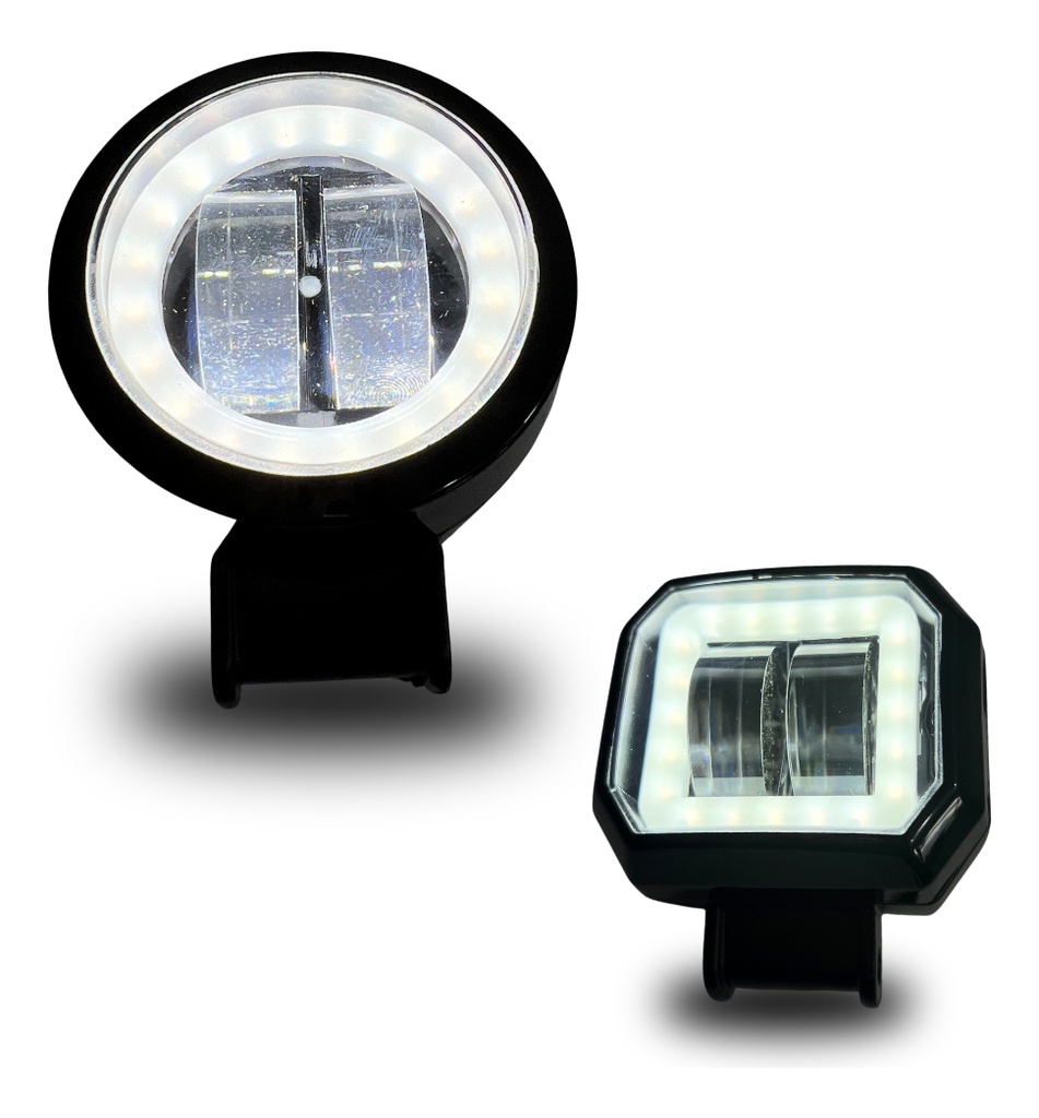 FARO REDONDO 2" BLANCO+AMARILLO CON ARO BLANCO EST