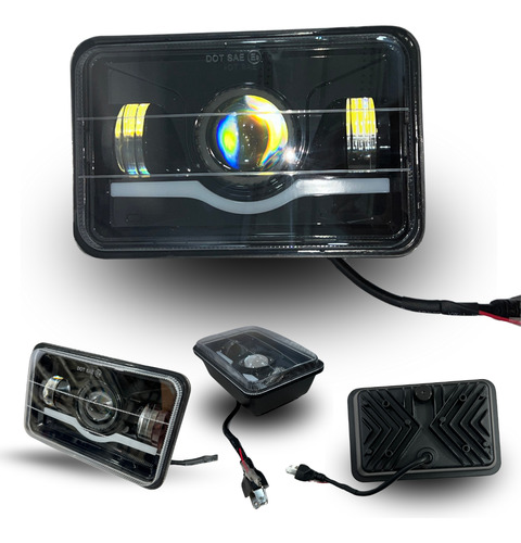 Faro LED Rectangular 5" Luz Blanca/Roja 4 Cables Universal