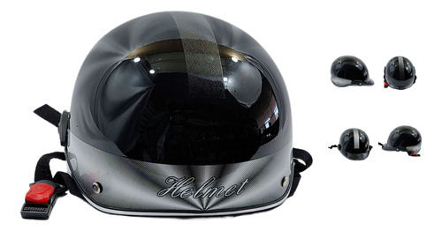 CASCO 1/2 CACHUCHA NEGRO BRILLO=MSD-300-NB (L)