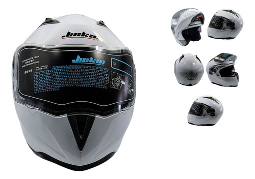 [ENCAS-7101-1464A] CASCO ABATIBLE DOBLE MICA BLANCO (S) DOT