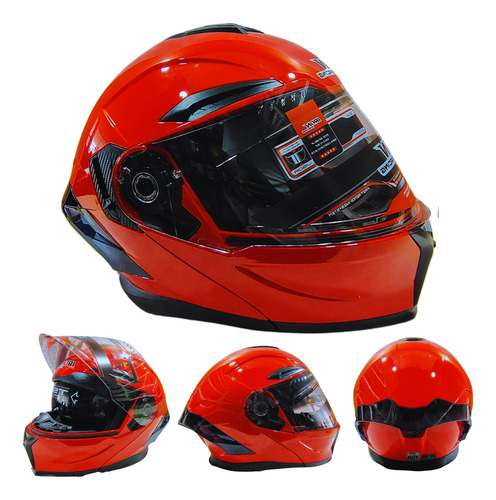 CASCO ABATIBLE LUCHADOR ROJO M