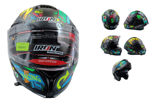 [CAS-7101-6911C] CASCO ABATIBLE SPEEDUP NEGRO MATE L