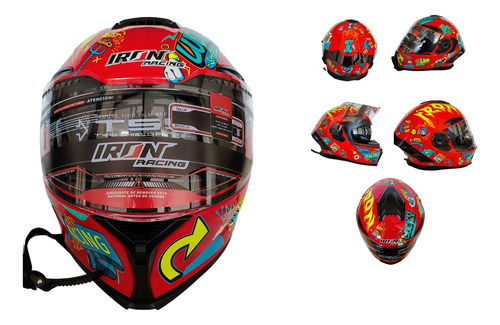 [CAS-7101-6910B] CASCO ABATIBLE SPEEDUP ROJO M