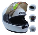 CASCO CERRADO LISO MICA POLARIZADA BLANCO M-L