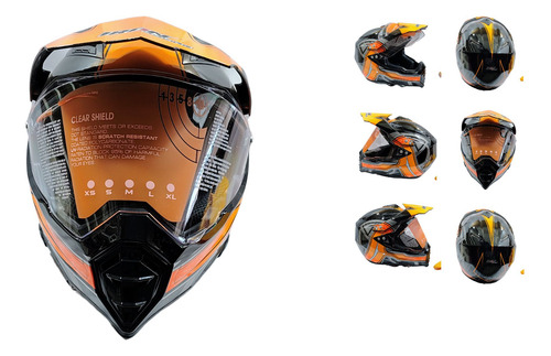 [CAS-7101-1652C] CASCO CROSS IRON RACING K13 NARANJA (L)
