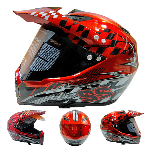 CASCO CROSS IRON RACING K22 ROJO (L)