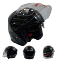 CASCO GEN ABIERTO C/DOBLE VISOR NEGRO BRILL G