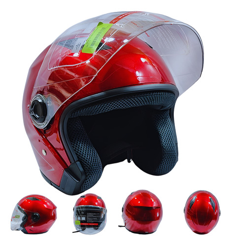 CASCO GEN ABIERTO C/VISERA ROJO G