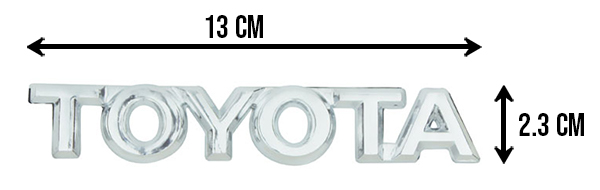 EMBLEMA LETRAS TOYOTA HILUX Y TACOMA CROMO 13x2.3cm