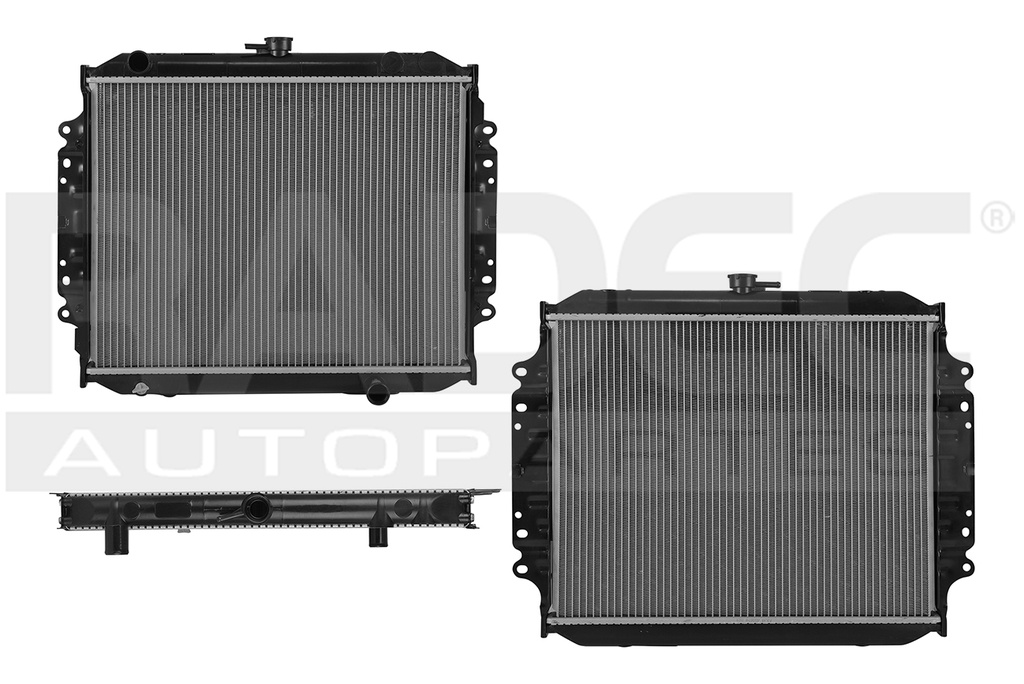 RADIADOR CV LUV 97-05 STD C/S AA TOMA SUP LADO IZQ 16 1/3X20 4/5X26MM ALUM SOLD POLAR