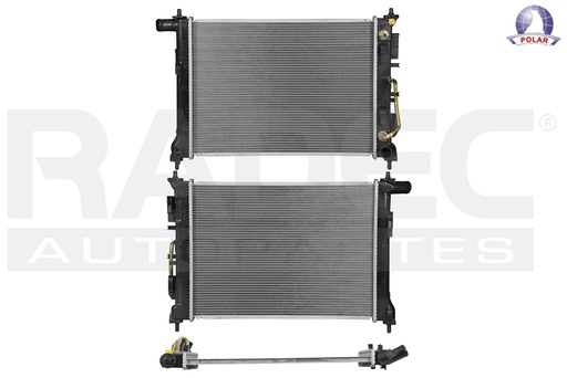 RADIADOR KI RIO 18-22 L4 1.6 LTS AUT C/S AA 19 2/3X14 2/5X16MM ALUM SOLD POLAR