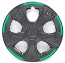 TAPON POLVERA RIN 14 ABS SPORT TUNING NEGRO-VERDE LES0051