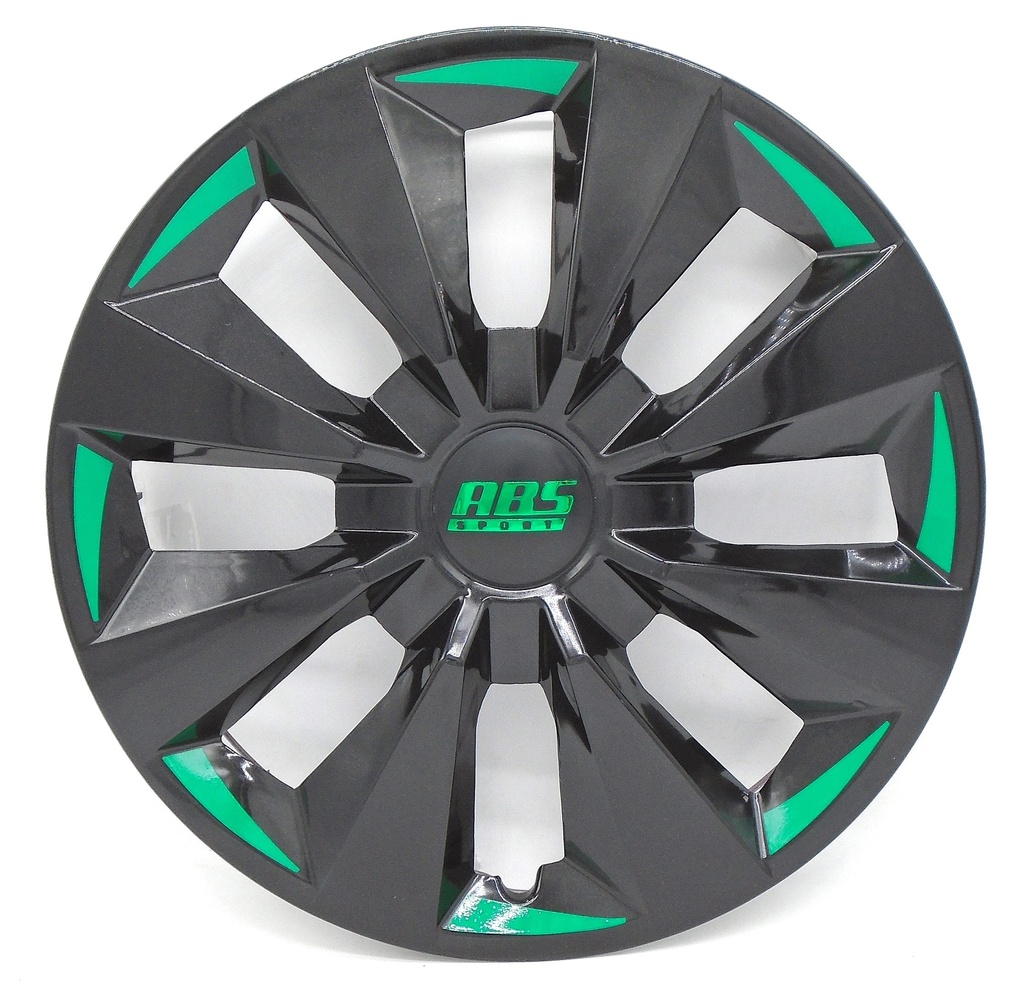 TAPON POLVERA RIN 15 ABS SPORT TUNING NEGRO-VERDE LES0046
