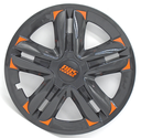 TAPON POLVERA RIN 15 ABS SPORT TUNING NEGRO-NARANJA LES0049