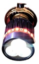 FOCO MOTO BASE AZUL H4 3 LED ESTROBO BLANCO EFECTO ROJO Y AZUL
