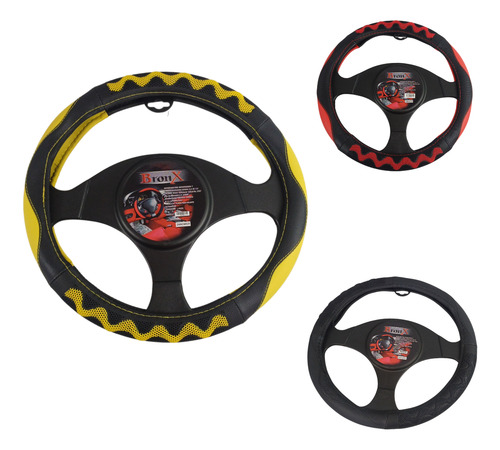 FUNDA AMARILLA VINIL PARA VOLANTE T/MASAJE C/SILI