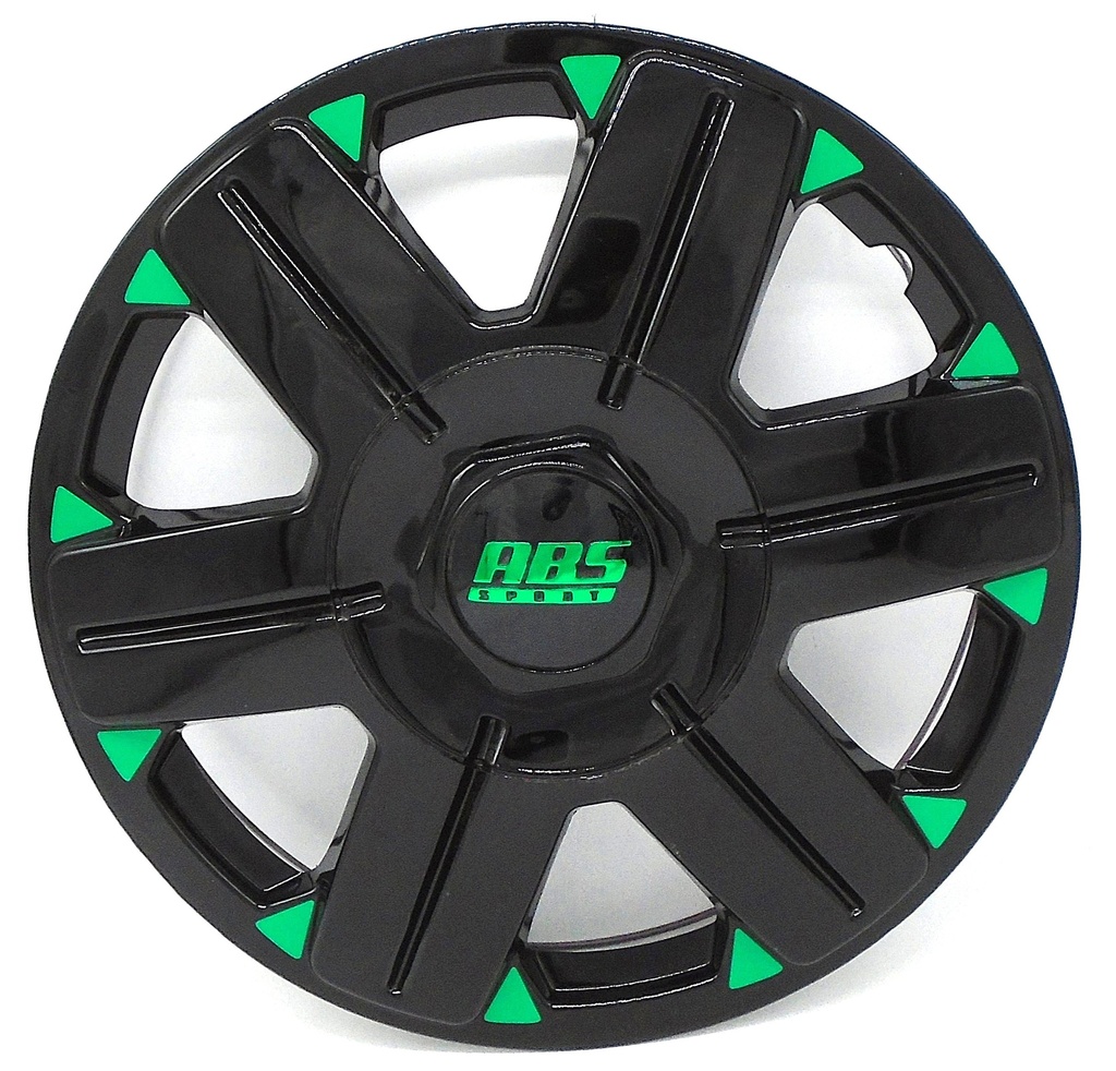 TAPON POLVERA RIN 13 ABS SPORT TUNING NEGRO-VERDE LES0028