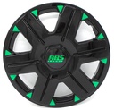 TAPON POLVERA RIN 13 ABS SPORT TUNING NEGRO-VERDE LES0028